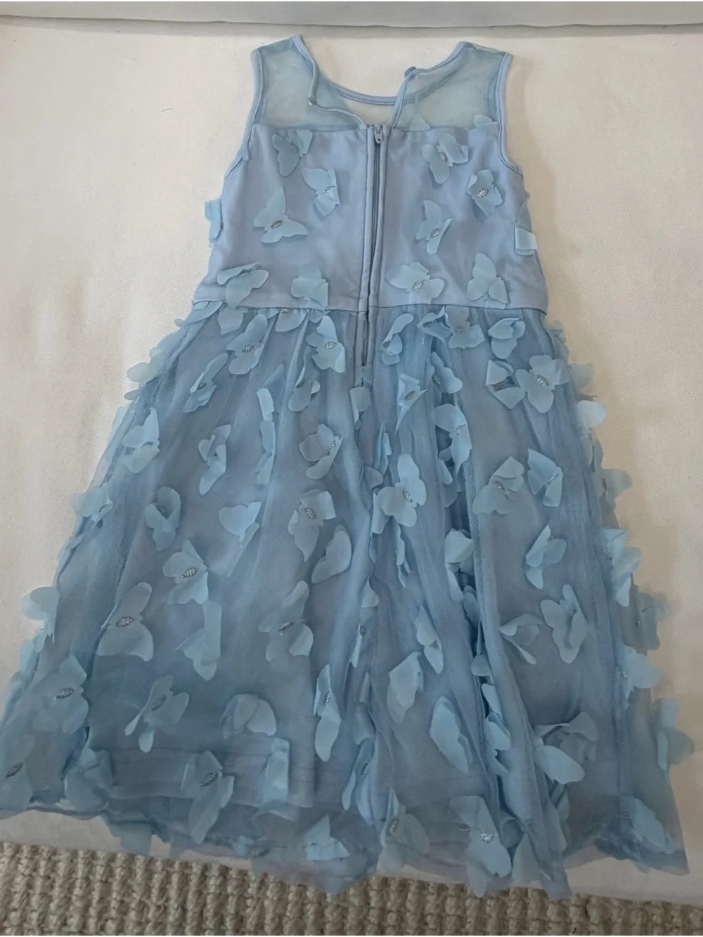 The Children's Place Light Blue Floral Butterfly Tulle Dress